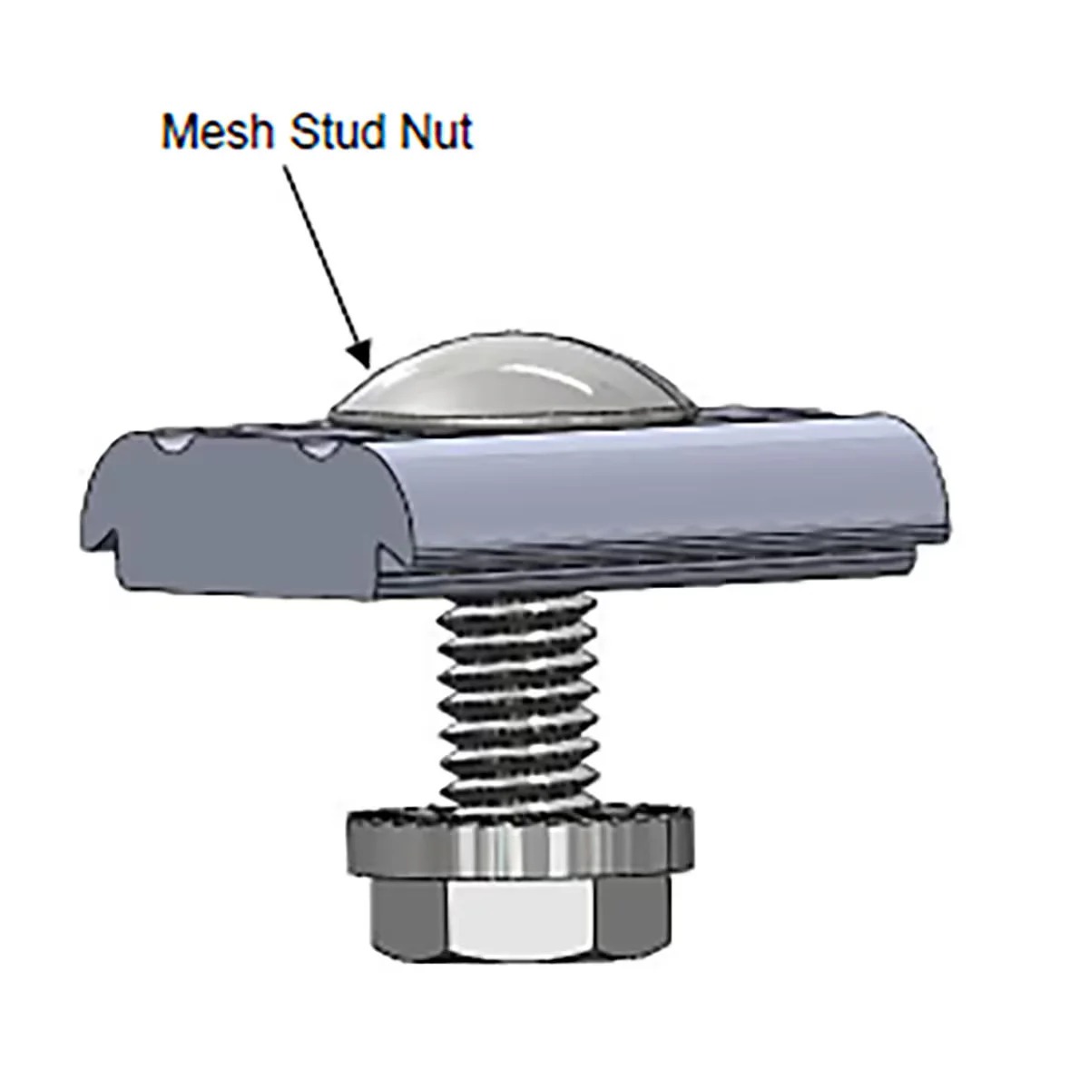 Kinetic Solar KHRGN-M Bifacial Mesh Stud Nut, 50 Pack